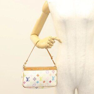 LOUIS VUITTON Multicolor Pochette Accessoires Pouch White M92649 LV Auth 128470V
